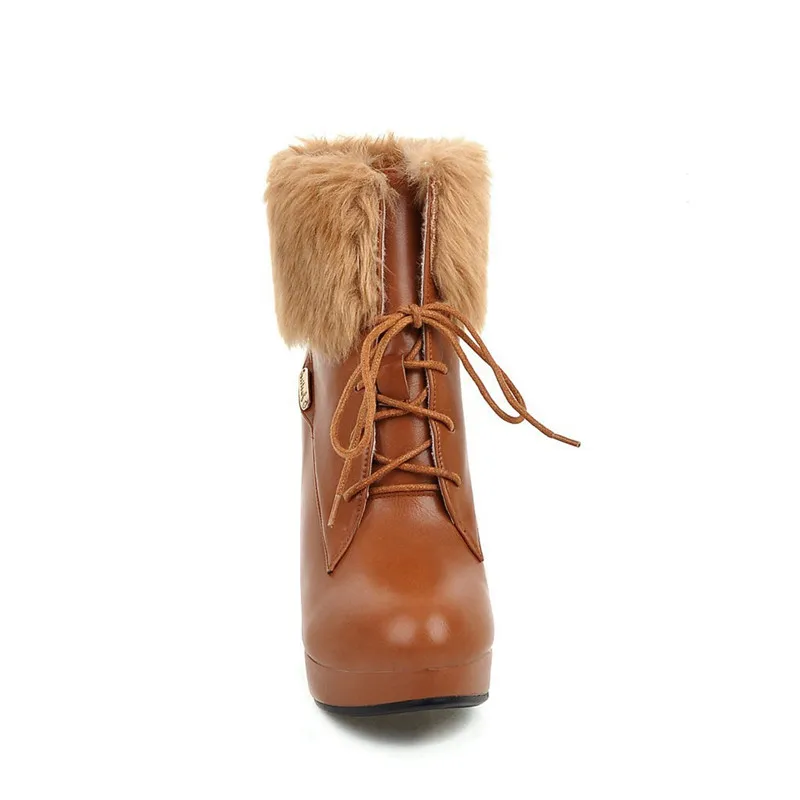 blanc Femme Beige Arrivent Cheville Mode Pour Femmes Talons Feiyitu marron Bottes 2018 D'hiver forme DentelleUp Plate Nouveau noir Chaussures Hauts cRLqj5S34A
