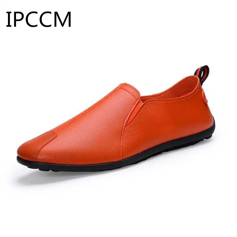 2019 New Solid Color Men's Feet Bean Beans Round Head Flat With Casual Waterproof Soft Bottom | Обувь