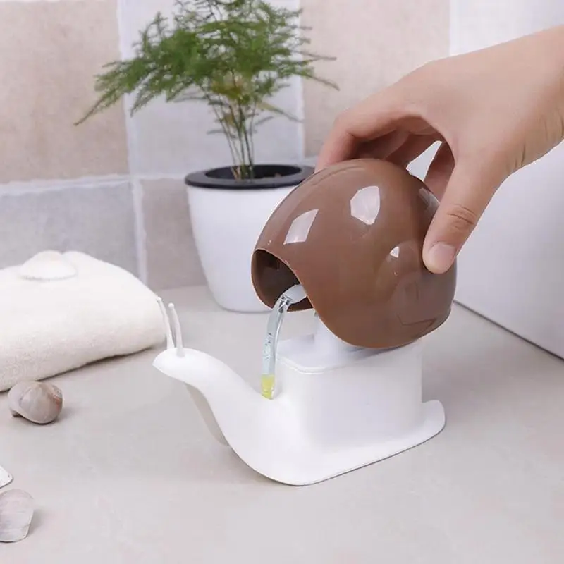 

Cute Creative Cartoon Snail Shape Portable Liquid Soap Dispensers Press Shower Shampoo Dispensing Bottles Bathroom Accessories