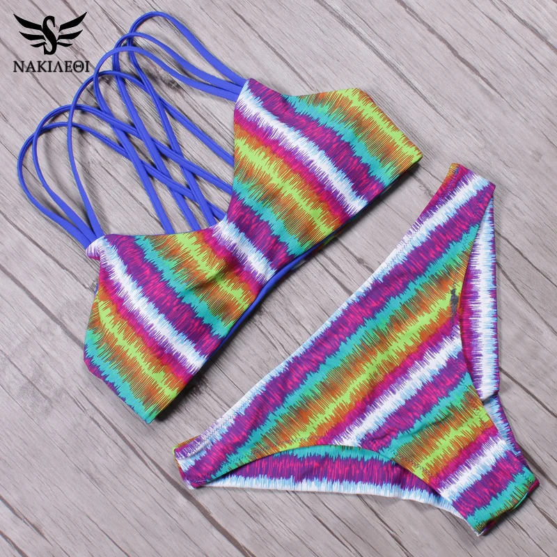 

NAKIAEOI 2019 Sexy Bandage Bikini Swimwear Women Swimsuit Push Up Bathing Suit Swim Brazilian Bikini Set maillot de bain Biquini