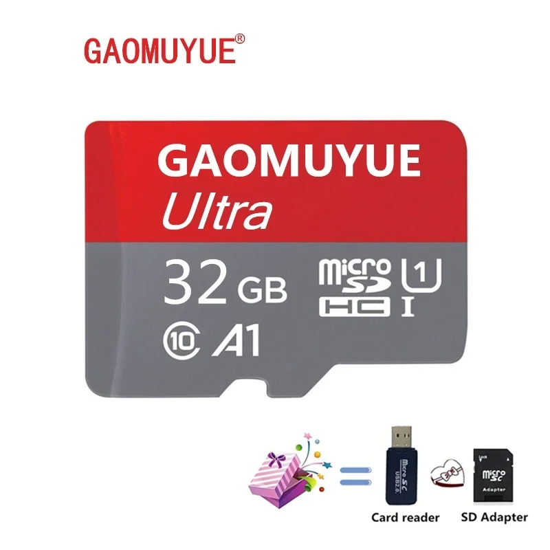 Карта памяти GAOMUYUE H2testw-Real, 16 ГБ, 32 ГБ, класс 10, Micro sd карта, 64 ГБ, 128 ГБ, XC, TF карты для вождения, рекордер, флеш-карта microsd, A1-8 - Емкость: 32GB - Gift