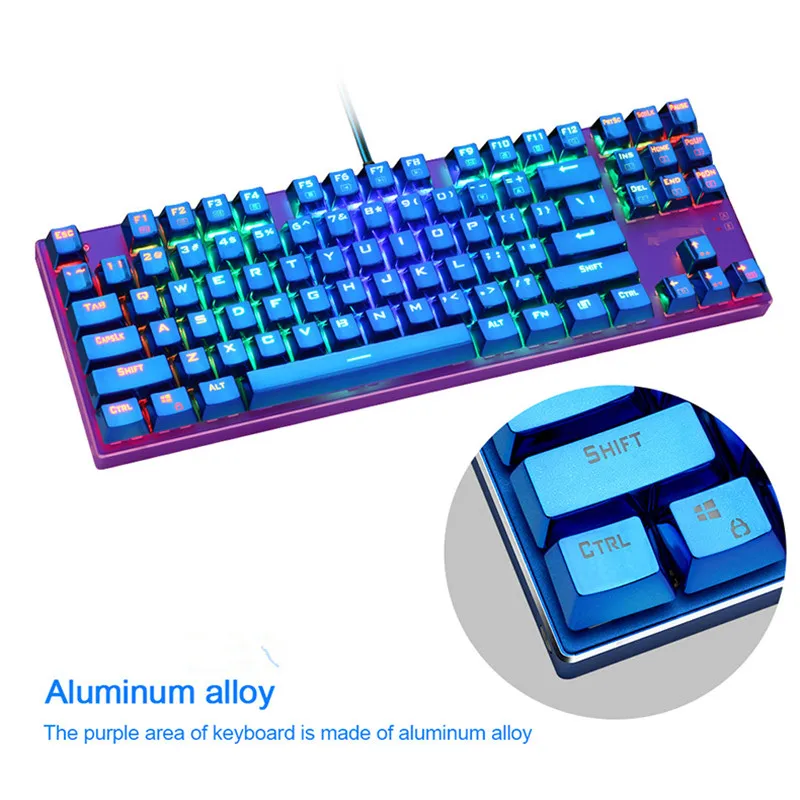 Проводная Механическая клавиатура KuWFi RGB для игр в e-sports мультимедийная