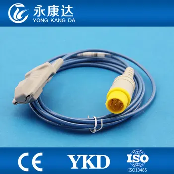 

Compatible MEK MP1000 CSI module reusable adult soft tip spO2 sensor 3m 8pins Factory price