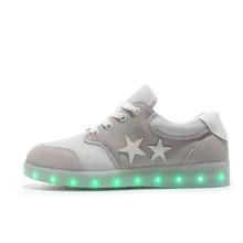 LED shoes new Fashion 2017 adult fluorescent light-emitting USB charging Shoes men and Unisex Casual Charging Light UP shoes