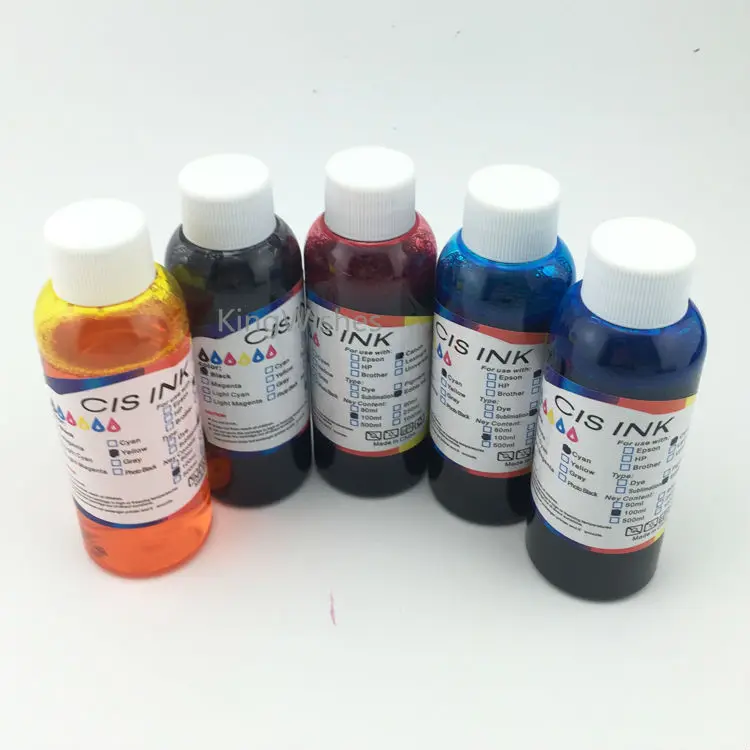 

5PCS x 100ML T1091 T1091 T1092 T1093 T1094 Edible Ink For Epson ME OFFICE 1100 Printer BK BK C M Y