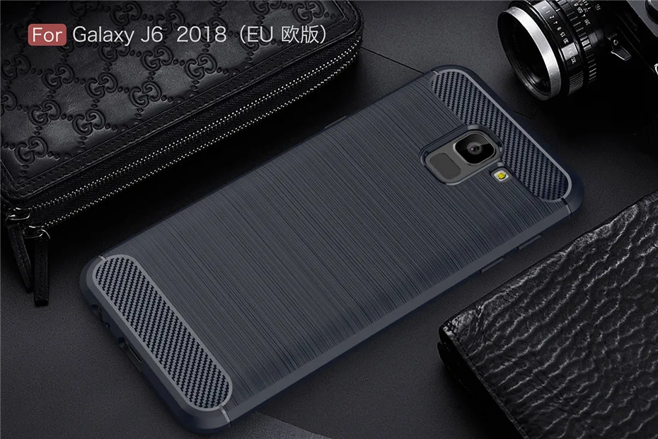Силиконовый чехол для samsung Galaxy J6 J4 J8 A6 A7 A8 углеродного волокна ТПУ чехол для samsung A8 A6 плюс Чехол