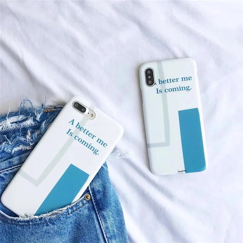 LUDI Hot INS Simple Geometric Soft Matte Phone Case for iphone 7 8 6 6s Plus Letter Print Phone Bags for iphone X    6
