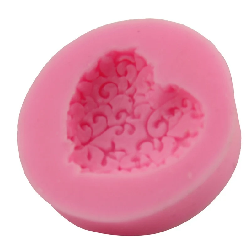 3D Love Heart Lace Shaped Silicone Mold DIY Cake Candel Chocolate Soap Mold Mould Fondant Sugar Art Tools For Soap Making