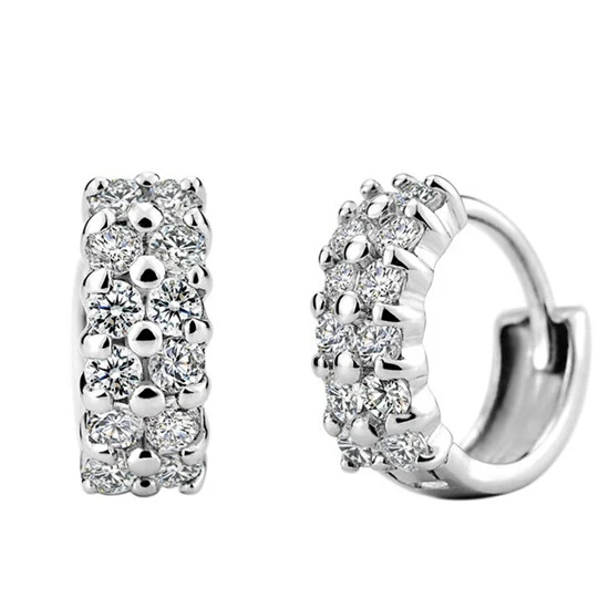 MISANANRYNE 1 пара модные женские серебристый циркониевый круглые серьги-кольца для женщин