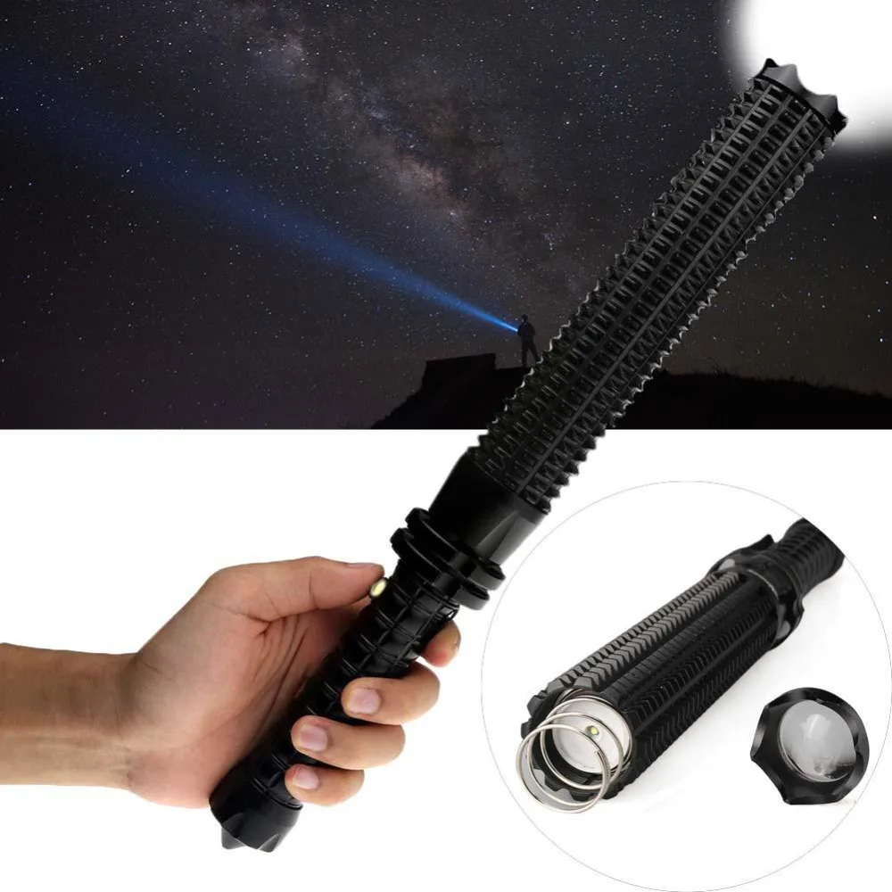 

SKYWOLFEYE LED Flashlight 37CM 6500LM Q5 LED Spiked Mace Baseball Bat Long Self-defense Torch Lamp 3 Mode Free Shipping