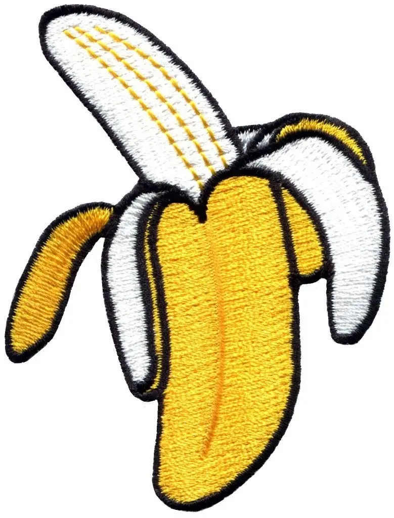 

Banana retro fruit snack embroidered applique iron-on patch