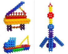 400pcs Snow Snowflake Building Blocks Toy Bricks DIY Assembling Classic Toys Early Educational Learning Toys Free