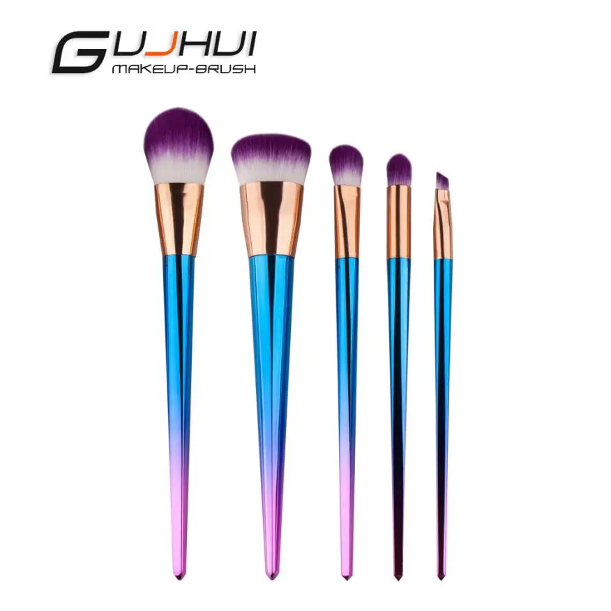 

5 pcs Makeup Brushes sets foundation brushes Plastic handle colorful makeup brush kits maquiagem Dropship 12.7