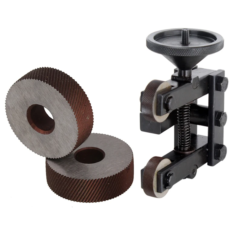 Pair of 1.0mm Gear Hob Wheel Knurled Wheel Knife Textured Knurled Lathe Embossing wheel Machine Tools Accessories