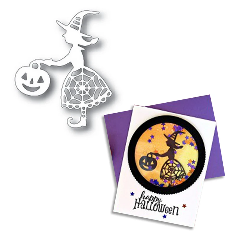 

GJCrafts Cute Witch Metal Cutting Dies DIY Craft Dies Album Embossing Witch Pumpkin Decor New 2019 Thanksgiving Crafts Dies