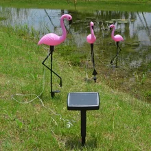 3 шт. светодиодный светильник на солнечной батарее в виде фламинго, фонарь на солнечной батарее, декоративный светильник для улицы, для газона, двора, для сада, патио