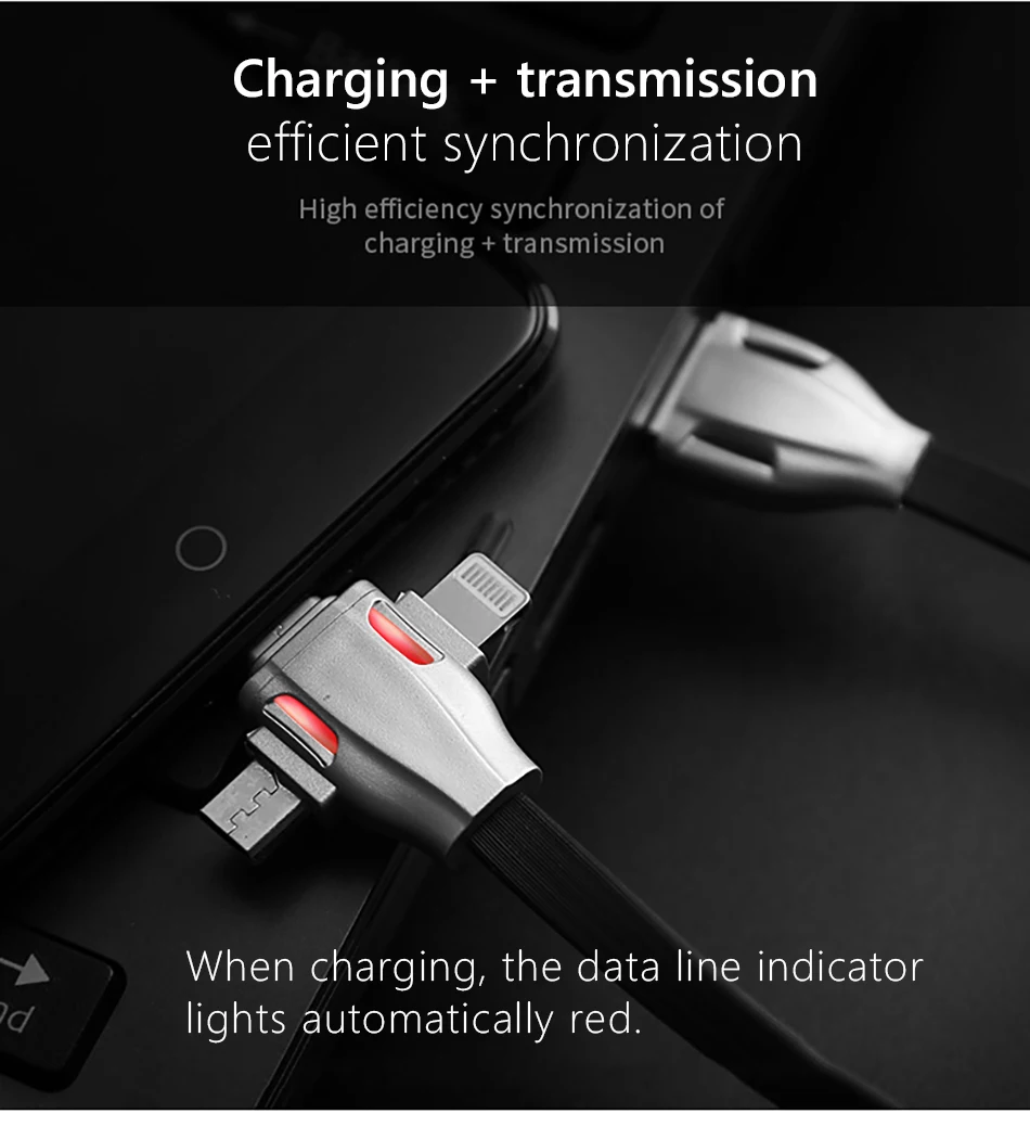 NOHON 3 in 1 USB Cable 8 Pin Micro USB Type C Cable For iPhone 8 7 Plus X XS MAX XR Fast Charging For Samsung Android Phone Cord (9)