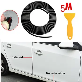 

5 Meter Black Chrome Moulding Trim Strip Car Door Edge Lip Strip Guard Protector