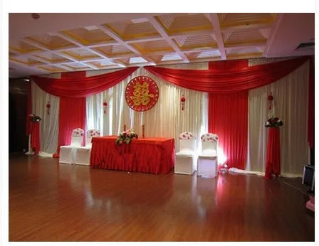Fashion Hot red font b Wedding b font font b Backdrops b font with Swag Drapery