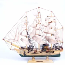 Деревянная модель парусной лодки, Рождественское украшение для дома, подарок на день рождения, старинное украшение для яхты, ручная работа, искусственный парусник
