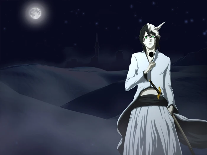 Cosplay&Ware [7]Anime Bleach Ulquiorra Cifer Cosplay Costume Full Set White Kendo Kimono Cloak Pants Belt Halloween Costumes -Cosplay&Ware anime Shop