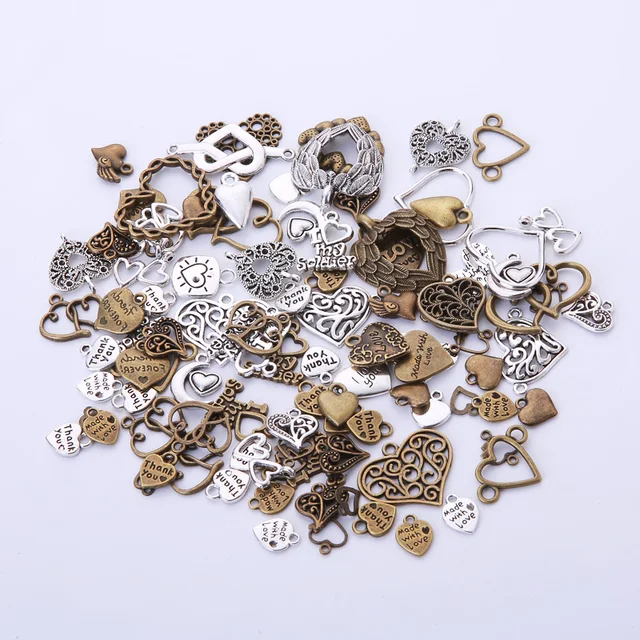 Mixed Hearts Charms for Jewelry Making Fashion Classic Accessories