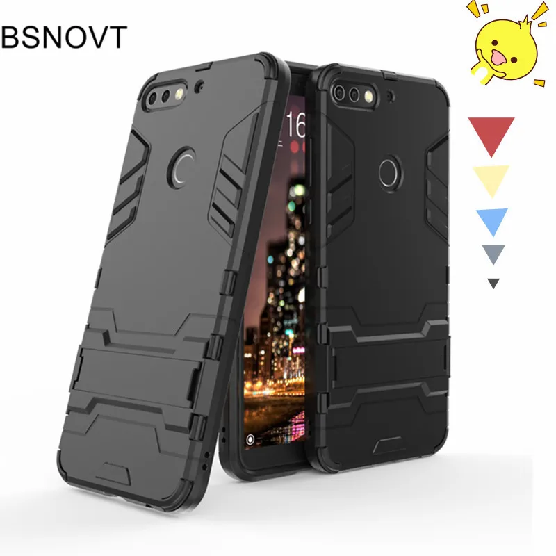 For Huawei Honor 7C Pro Case Silicone + Plastic Phone Holder Anti-knock Cover Y7 Prime 2018 |