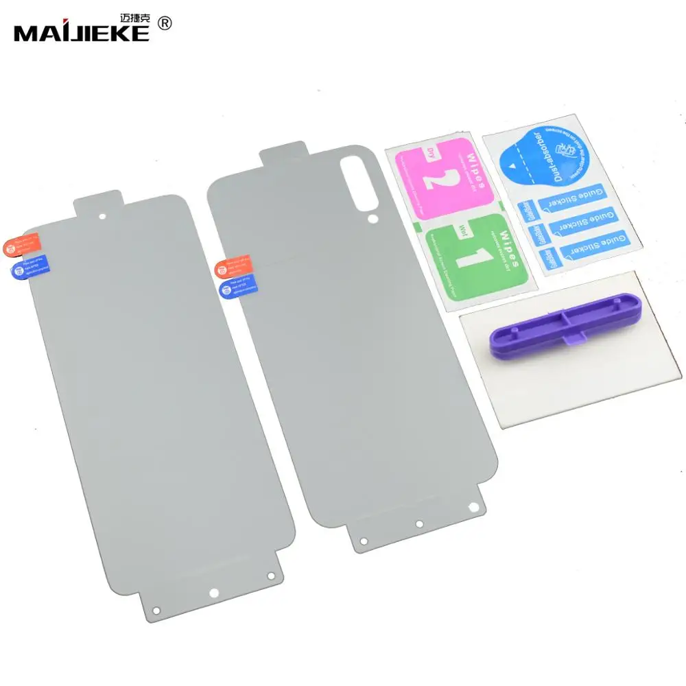 

2PCS 6D Front+Back Soft TPU Screen Protector Film For Samsung Galaxy A70 Hydrogel Film With Install Tools Not Glass