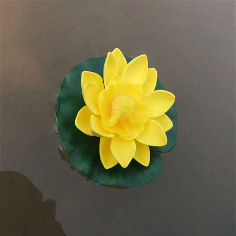 

1Pc Diameter 10cm Aquarium Fish Tank Artificial Flowers Floating Lotus Ornament Pond Swim Pool Water Lotus Decor P0.21
