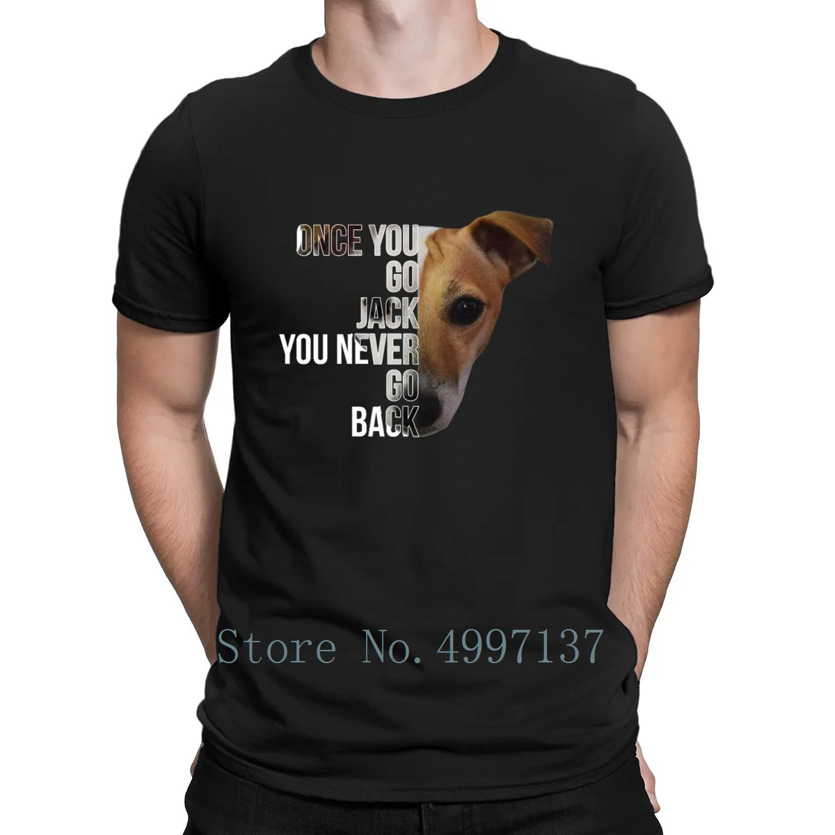 

Once You Go Jack Russell Terrier T Shirt Interesting Summer Printing Short Sleeve Family Round Neck Letter Authentic Shirt