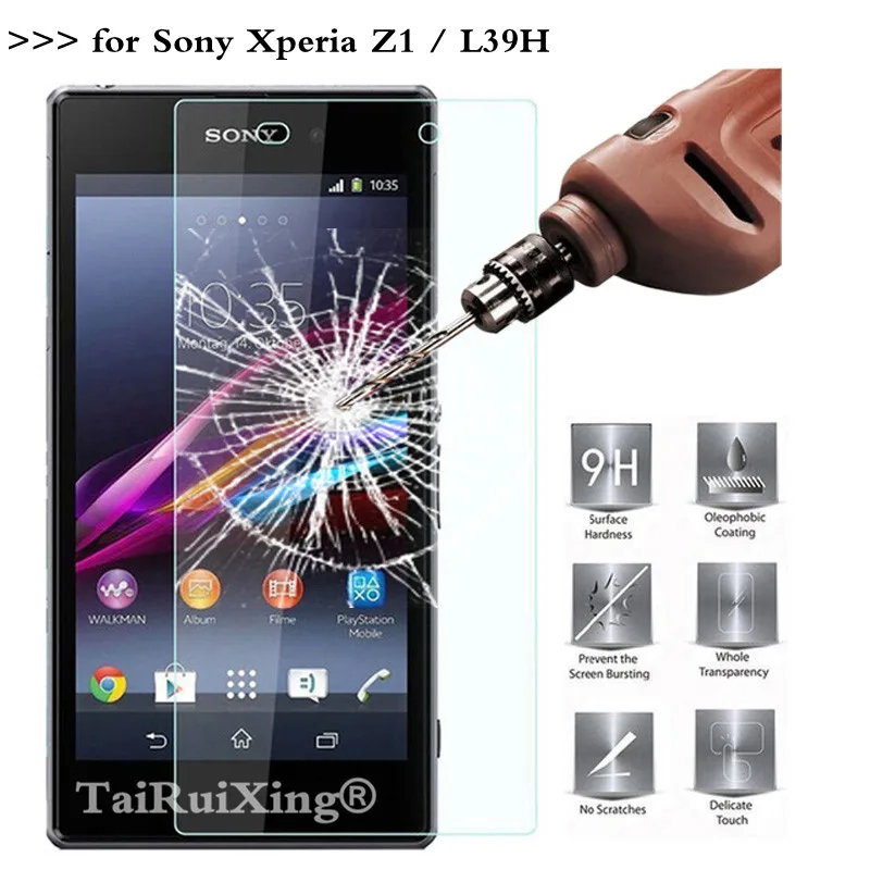 Для Sony Xperia Z1 чехол для C6903 L39H C6902 принципиально 0.26 мм 9 H 2.5D закаленное Стекло экран