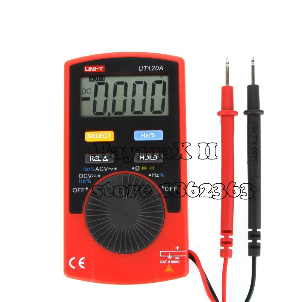 

UT120A Ultra-portable Auto Ranging Auto-off Digital Multimeter Ohmmeter, Resistance, AC/DC Voltage Meter Tester