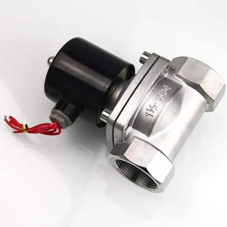 

Valvula Normally Closed Type 2-way 2W Series Stainless Steel Solenoid Valve ac220V 1-1/2" 2S400-40 for Air Water Oil