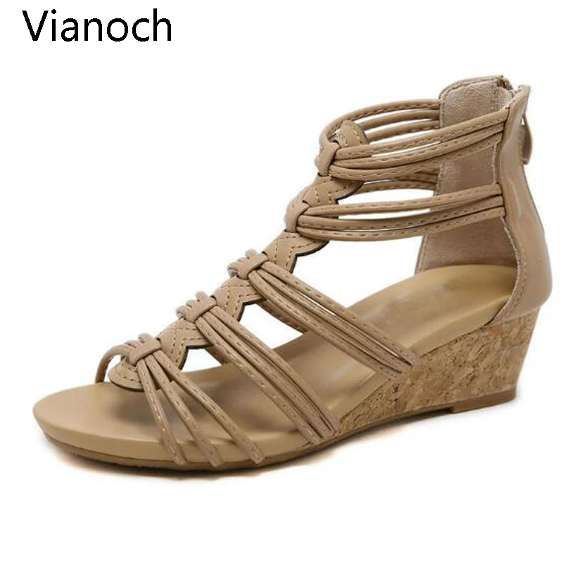 

2019 New Fashion Women Sandals Summer Shoes Wedges Shoe Peep Toe Woman Size 40 41 42 wo19007
