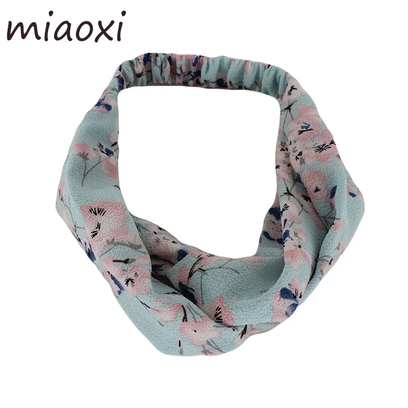 

New Women Fashion Floral Hair Bands Casual Chiffon Women's Headwear Beauty Brand Elastic Hair Bands Turban Hair Accessories