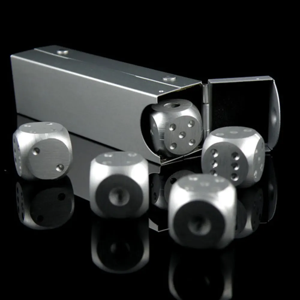 Multi Function Aluminium Alloy Drinking Dice Silver Entertainment Toy