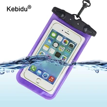 Kebidu водонепроницаемый мобильный телефон сумка с светящийся подводный чехол универсальный чехол для телефона сумка подходит для iphone 6 6s 7