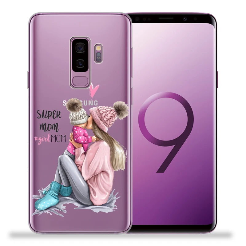 Модный чехол для телефона с изображением суперпапы мамы и дочки для samsung Galaxy S9 S8 S10 Plus S7 S6 Edge S10 Lite Note 8 9 Funda Etui