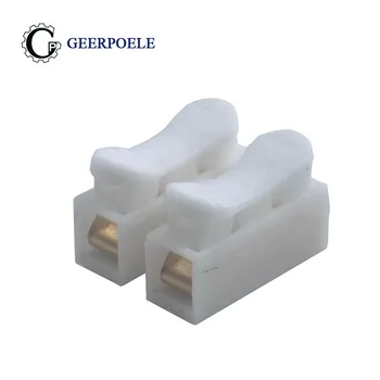 

50pcs 100pcs CH-02 copper Wire Quick Connector Splice With No Welding Jack Socket Cable Clamp Terminals Wire Adapter Blocks