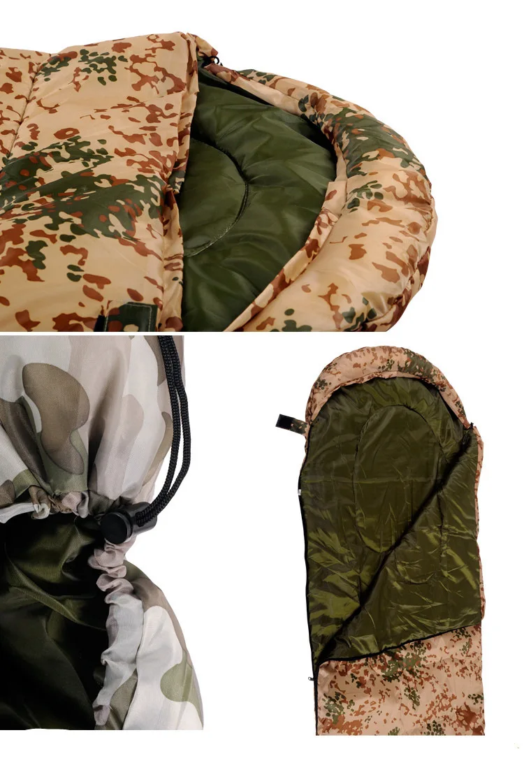 На открытом воздухе сохраняет тепло Походное снаряжение спальный мешок конверт Тип тактический Спорт Альпинизм Рыбалка 5-25 Dgree Camo