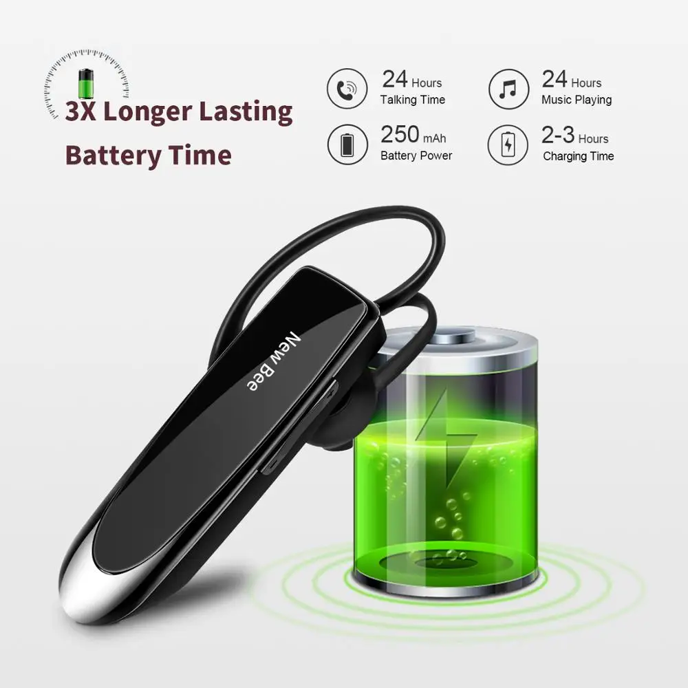 New Bee Wireless Headset V5.0 Handsfree 