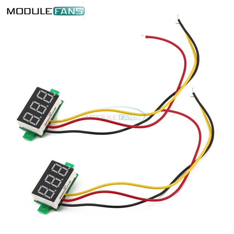 

0.28 Inch 0.28'' LED DC 0-100V Green Voltmeter Digital Display Voltage Volt Meter 12V 24V 3 Wires Diy Electronic Diy Kit