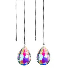 H& D Кристалл Потолочный вентилятор тяга цепи Висячие 76 мм Подвески с призмой Suncatcher, упаковка из 2(AB-Bauhinia