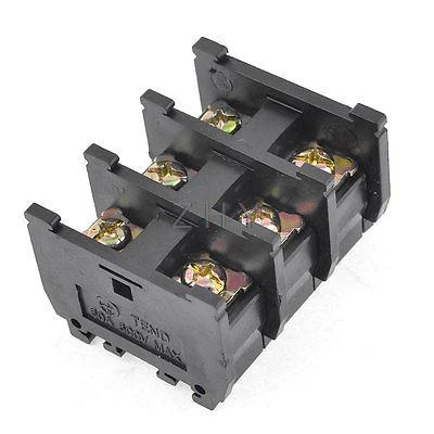 Barrier Terminal Block 600V 60A 4 Positions Double Rows Screw terminals 5 Pieces 
