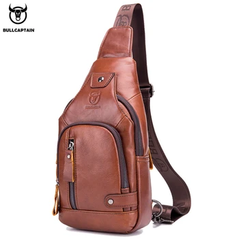 

Vintage Men Chest Bags Genuine Leather USB Charing Single Shoulder Bag 2019 New Cowhide Travel Crossbody Bag for Laptop xb129