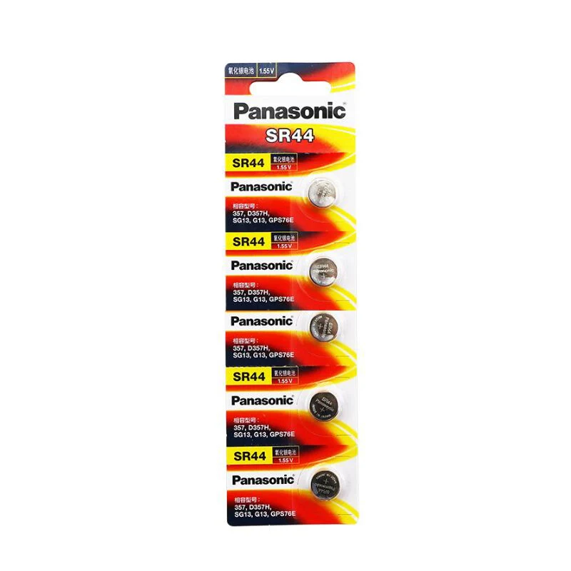 10 шт./лот оригинальный аккумулятор Panasonic 1 55 V SR44 357 с кнопкой батарея A76 AG13 L1154 357a LR44
