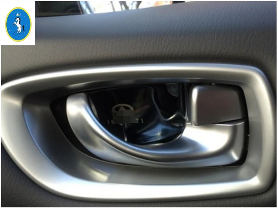 

Interior For INFINITI Q50 Q60 Q70 Stainless Steel New Style Inner Door Doorknob Handle Bowl Cover Trim 4 Piece / Set