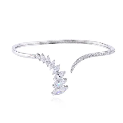 YANMEI CZ Открытый браслет для женщин Элегантный регулируемый кристаллический браслеты и браслеты украшение браслет YMS0737 - Окраска металла: Платиновое покрытие