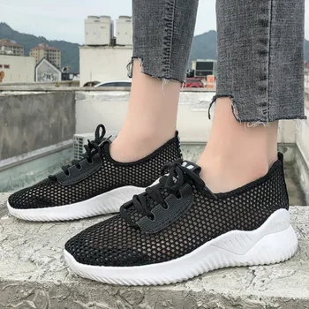 

White Fly Line Jogging Shoes for Women Outdoor Breathable Sneakers Female Spring Autumn Running Shoes Travel Tennis Shoes L1-05