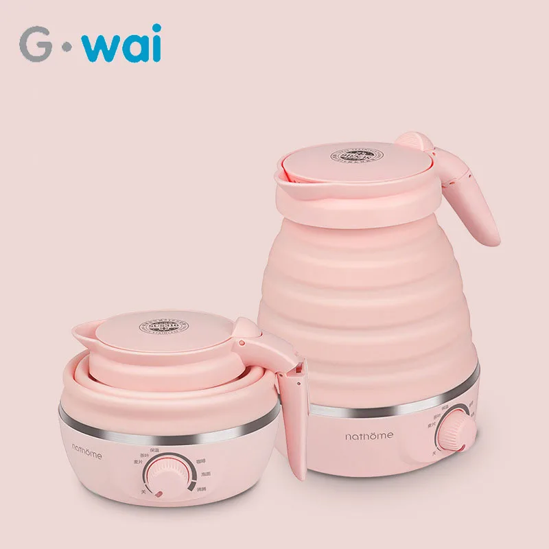 

110-240V Portable Mini Folding Compressed Electric Kettle Travel Food Grade Silicone Insulation Water Kettle Creative Home